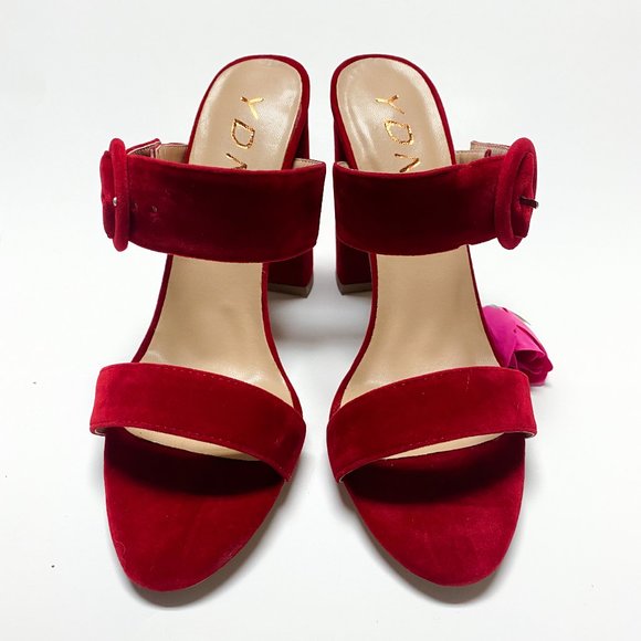 YDN Open Toe High Chunky Heel Slide Strappy Sandal - Picture 1 of 5